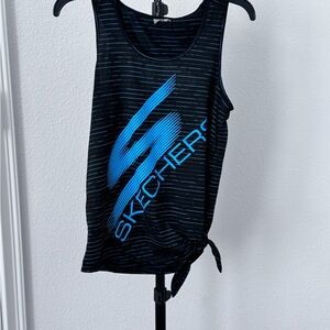 Skechers Black Tank Top with Blue Logo